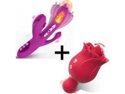 Vibrador Rabbit 4 Em 1 Com Aquecimento, Dildo De Ponto G Com Estimulação De Clitóris E Lambida De Língua Para Mulheres