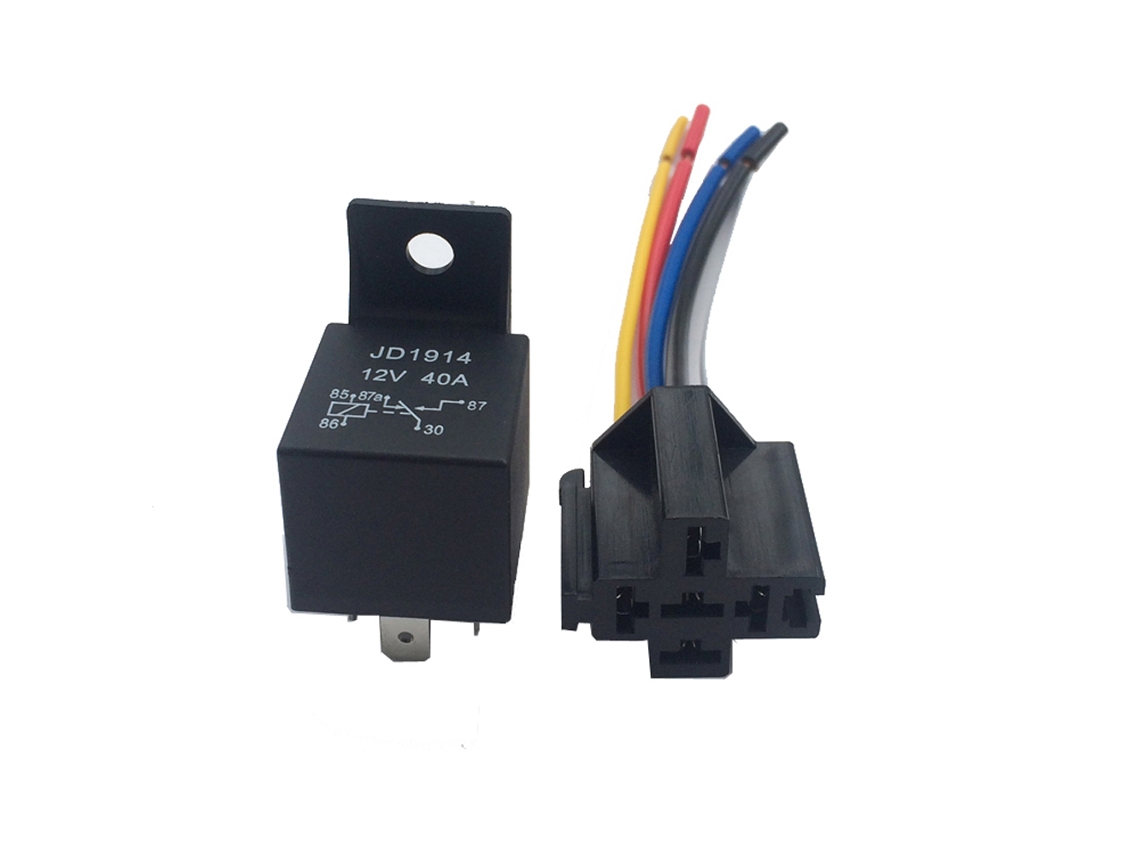 Relé Automotivo HKJ 12V 40A SPDT com socket para veículos