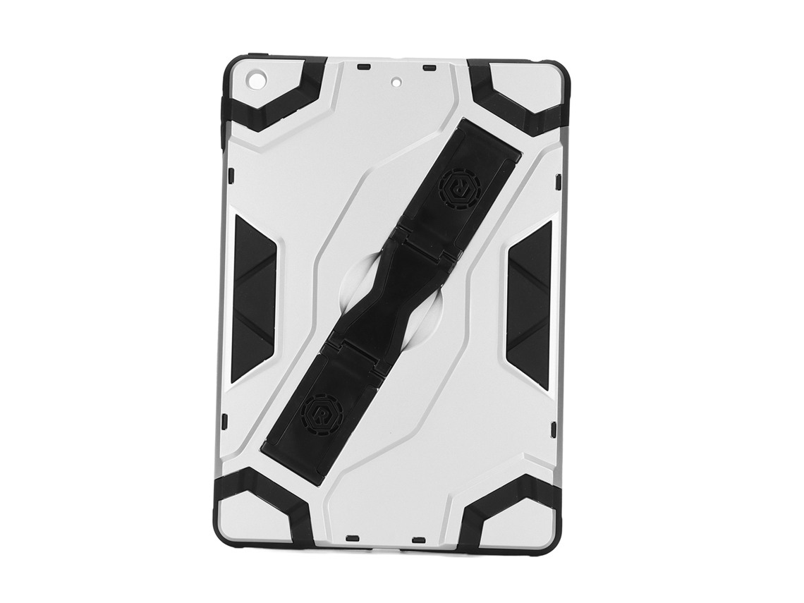 Capa Protetora Para Tablet Ios 9 8 7 10.2 Pol Com Suporte Multifuncional Resistente A Riscos Prata