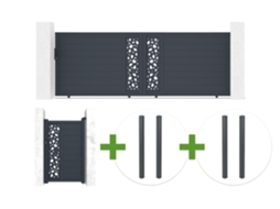 Kit Portaoo Deslizante Sunny 4 X 1,40 M Em Alumi­nio Cinza Com Portaoo Social 1 X 1,40 M + 4 Postes
