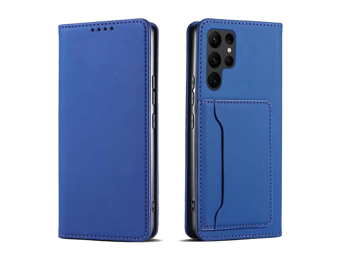Capa De Couro Para Celular Com Suporte Para Cartão Magnetism Skin Feel
