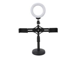 Luz de Anel Led EOOCOO (2 Suportes para Telefone, Ajuste de Brilho em 10 Níveis)