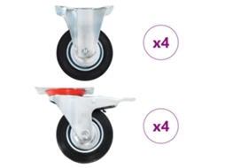 Vidaxl 8 Pcs Rodas 100 Mm