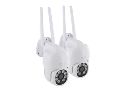 Câmeras Externas Dio Connected Home Pacote Com 2 Dual Band Com Fio Rotativas 4mp