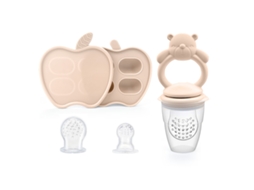 Alimentador Frutas Bebé EIFSON 6+ Meses com Molde Gelo Apenas Urso Alivio Gengivas (bege)