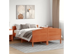 Vidaxl Cama Sem Colchão 150x200 Cm Madeira Pinho Maciça Castanho-mel