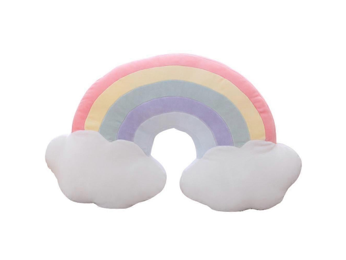 Almofada De Pelúcia Arco-íris Com Nuvem Branca, Apoio E Decoração