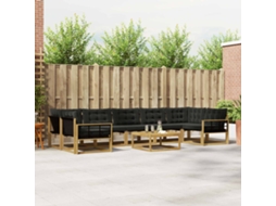 Vidaxl Conjunto De Sofás Para Exterior 8 Pcs Branco E Preto
