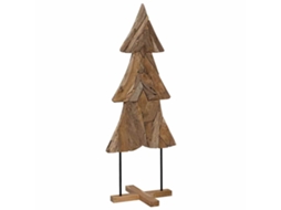 Conjunto 1 Decoração De Natal Vidaxl Castanho Madeira De Teca Maciça (151 Cm)