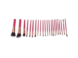 Conjunto de 22 pincéis de maquiagem macios para olhos e lábios.
