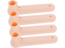 Conjunto De 4 Capas Protetoras Silicone Bege Para Maçanetas Portas, Anticolisão