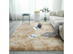 Tapete Retangular Tie dye Cinza Claro 80 X 160 Cm com Textura de Pele Sintética Ideal para Quarto Sala de Estar e Varanda MDUG