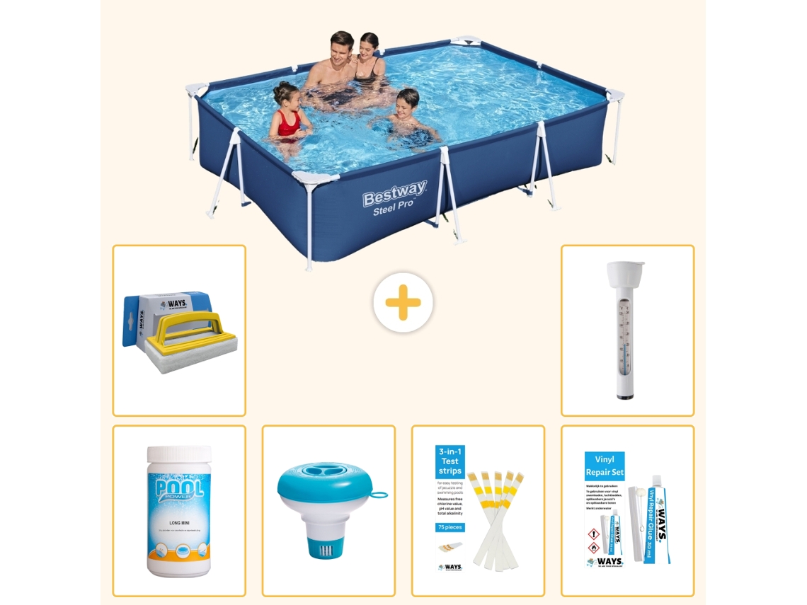 Bestway Piscina Bestway Steel Pro Retangular - 300x201x66 Cm - 7-peças S22298