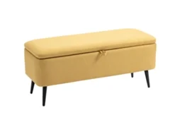 Banco de Armazenamento BTFORUS com tampa abatível e pés de aço para quarto/sala/entrada 101x38.5x44.5cm amarelo