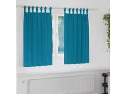 Vidaxl Cortinas Blackout Com Argolas 2 Pcs Turquesa 140 X 140 Cm