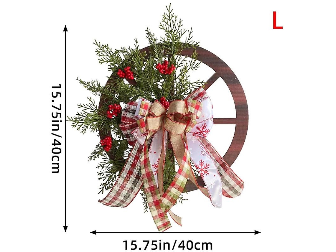 Guirlanda De Natal Para Pendurar Na Porta, Guirlanda De Roleta De Madeira, Decoração Para Casa Ao Ar Livre Aquaforge