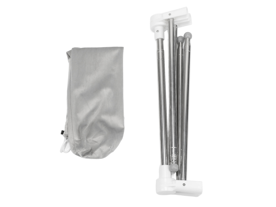 Rack de Roupas Dobrável Extensível de Aço Inoxidável | S/MARCA