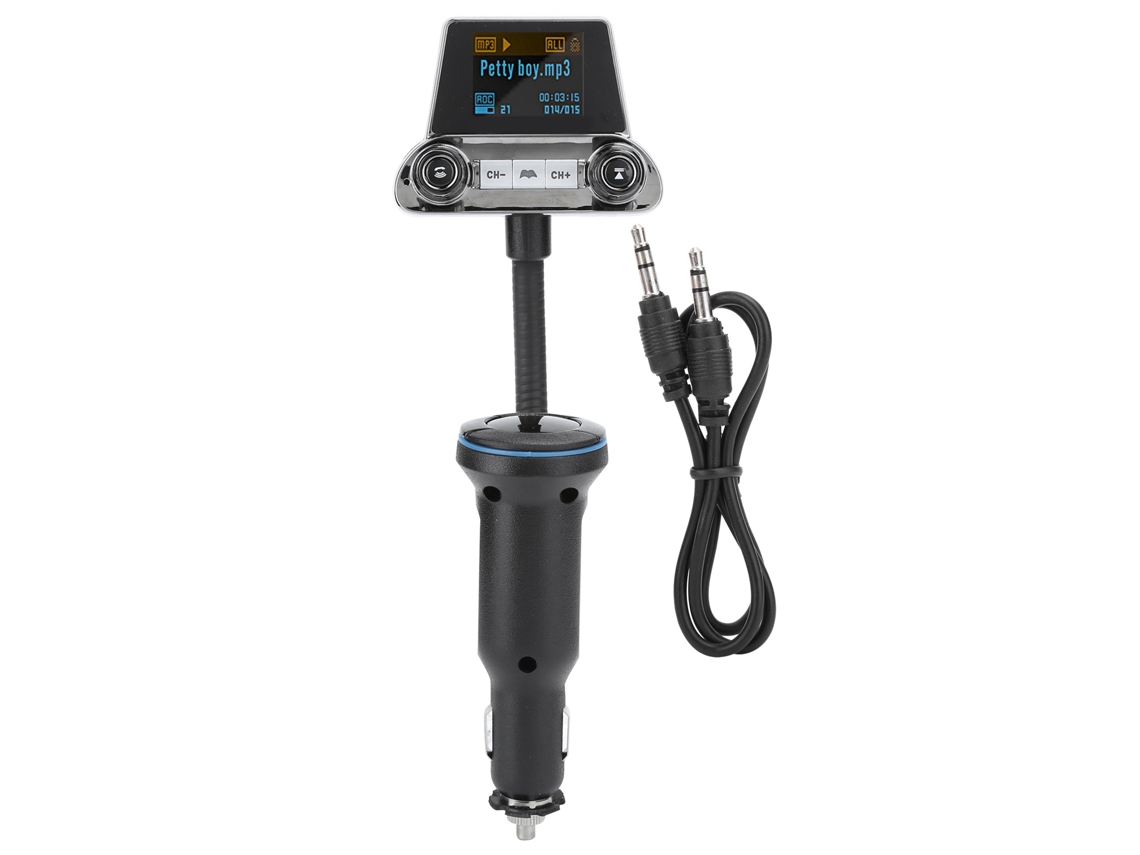 Aetheria transmissor Fm Bluetooth 5.0 Carregador Qc3.0 Usb Aux Entrada Saída Chamadas Handsfree