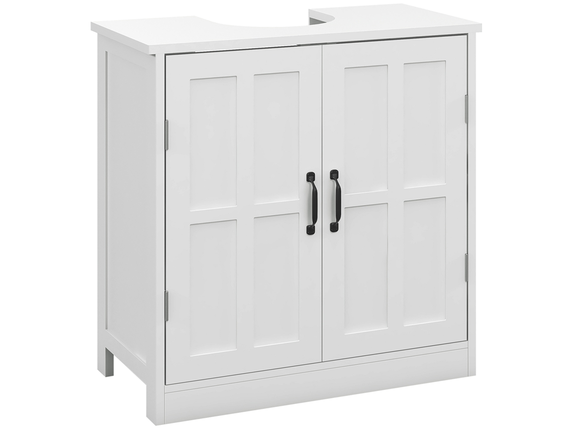 Móvel para Lavatório Pousar Melamina de Madeira, Mdf Cor Branco 60x30x60 cm Kleankin