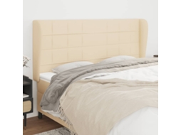 Vidaxl Cabeceira De Cama C/ Abas Tecido 183x23x118/128 Cm Creme