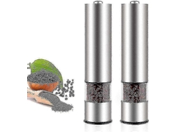 2 Pcs Sal e Pimenta Moinho de Elétrico Aço Especiarias Temperadas Cerâmica C Onjunto GOKOCO