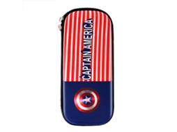 Estuche de Lápices Estilo Cartoon Cute Resistente a Golpes Cremallera Metálica Ligero Portátil Duradero Capacidad Grande Capitán América Rayas