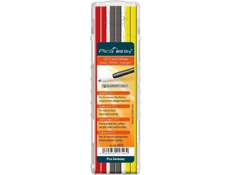 Pica 6070 Estuche 12 Minas Big Dry Para Altas Temperaturas