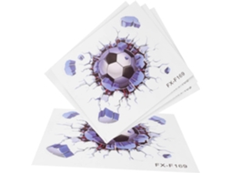 Conjunto 5 Adesivos Parede Decorativos 3d Futebol Pvc 20x23 Decorar Quarto Menino Academia Fáceis Aplicar GOKOCO