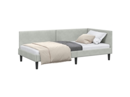 Conjunto 1 Estrutura Da Cama Vidaxl Cinzento-claro Veludo (100 Cm X 200 Cm)