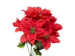 Laxiscreed Poinsettia Vermelha Decorativa Para Natal E Eventos, Bouquet Artificial Para Casamentos