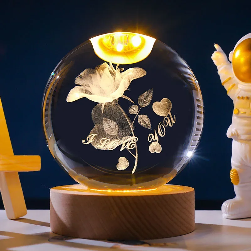 Bola de Cristal de 60mm com Gravação a Laser 3d MDUG (estilo 27 60mm)