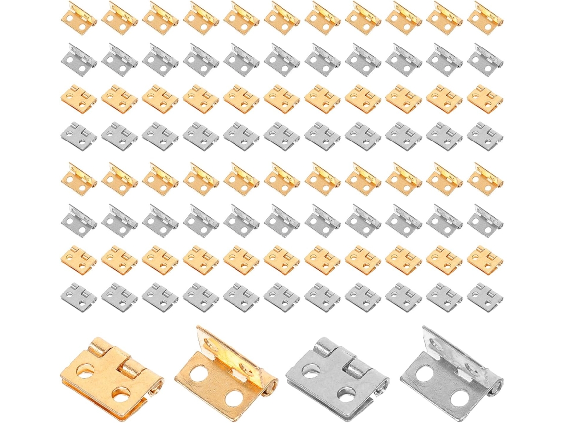 Doitool 100 Peças Mini Dobradiças Para Caixas De Joias, Dobradiças Decorativas Pequenas De Metal Para Caixas Madeira