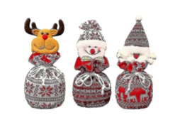 Sacola De Presente De Natal Com Cordão, Sacolas De Presente De Natal Nostalgia88