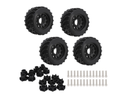 Conjunto De Pneus Para Carro Rc 1/10 Com 4 Pneus Antiderrapantes E Rodas Com Acopladores 12mm E 14mm Para Traxxas A Model
