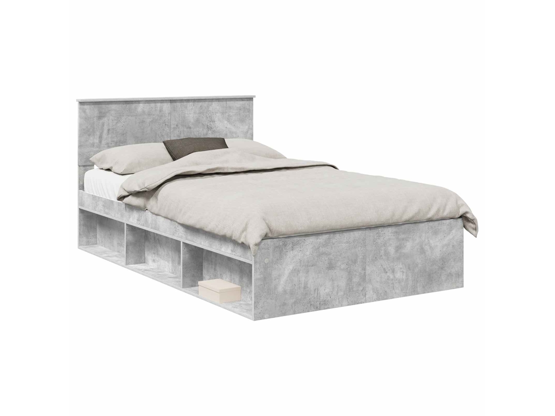 Estrutura da Cama com Cabeceira Cinza Concreto 135x190 cm MAISON EXCLUSIVE