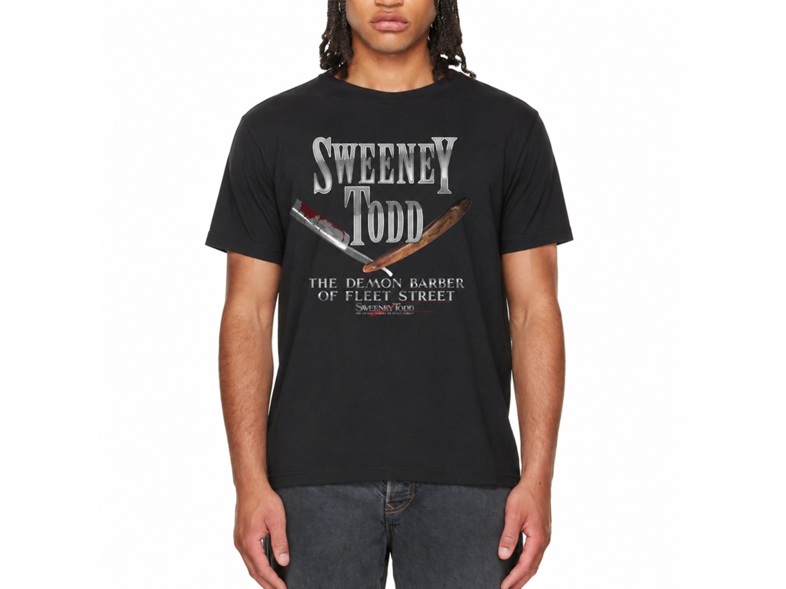 Rockinstone Sweeny Todd Realistic Razor Black Adult T-shirt Size:m