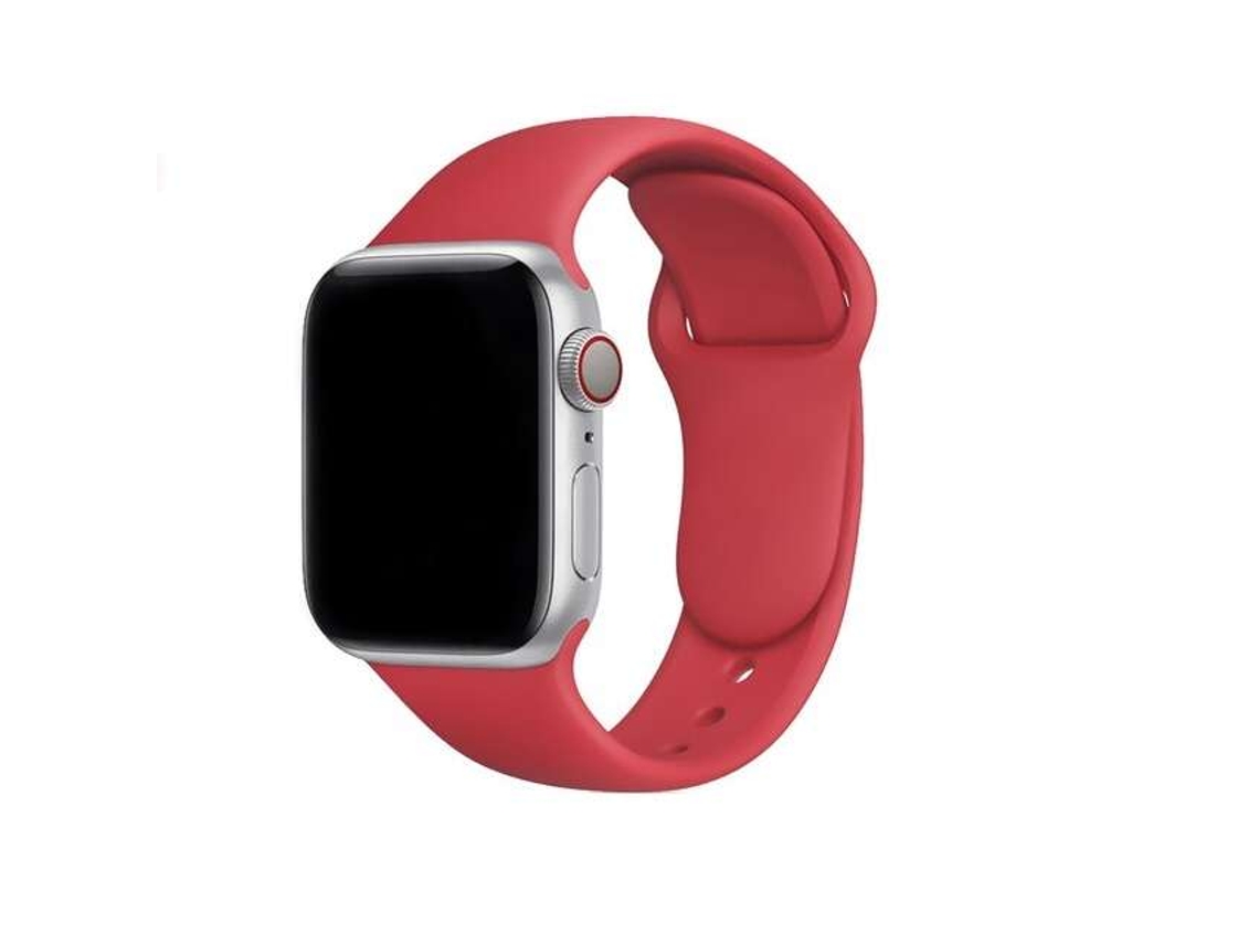 Bracelete Pulseira Silicone Suave para Apple Watch Series 8 41Mm Vermelho