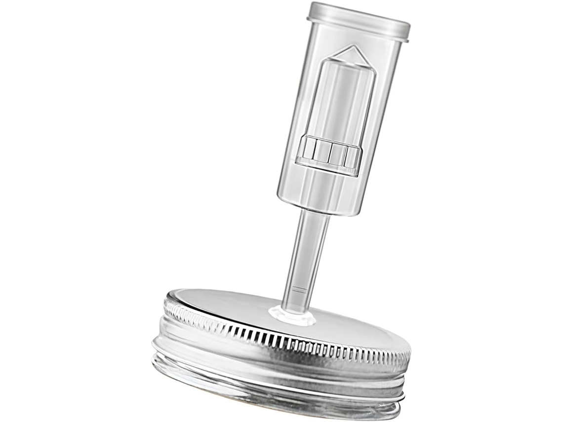 Conjunto De Tampas Reforçadas Com Sistema Escape Bolhas, Projetado Para Recipientes De Vidro Com Abertura 70mm