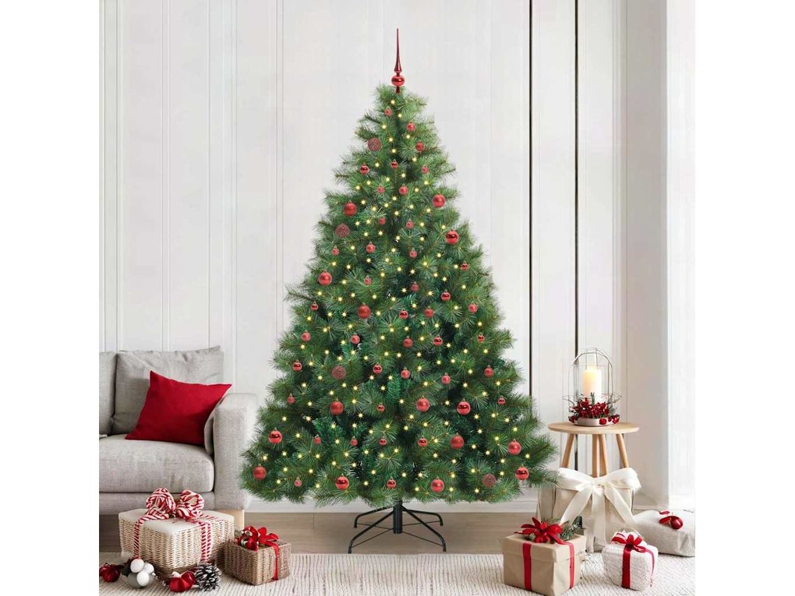 Vidaxl Árvore De Natal Artificial Com 300 Leds Verde 210 Cm Pe E Pvc