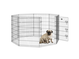 Cercadinho Modular para Cães, Coelhos, Roedores, Cerca de Pequenos Animais, Interno e Externo, 61 X 91 Cm, Preto Ge