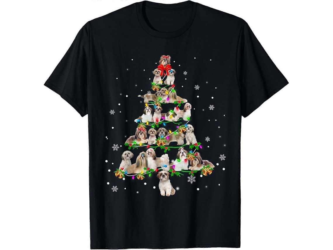 Camiseta De Natal Shih Tzu Christmas Tree X Mas Gift Tx0592 Hengjian