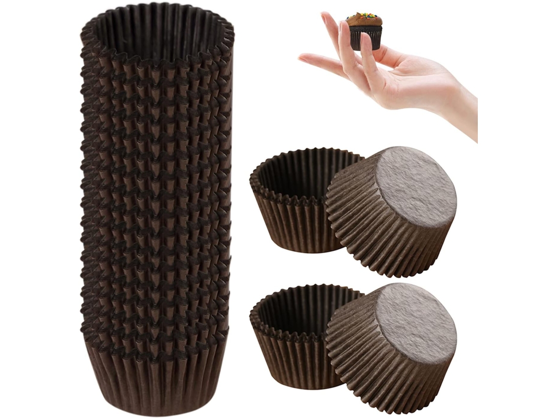 1000 Forminhas De Papel Marrom Para Mini Bolos, Bandejas Tortas Ovo, Redondas Especiais Assar, Muffins E Chocolates.