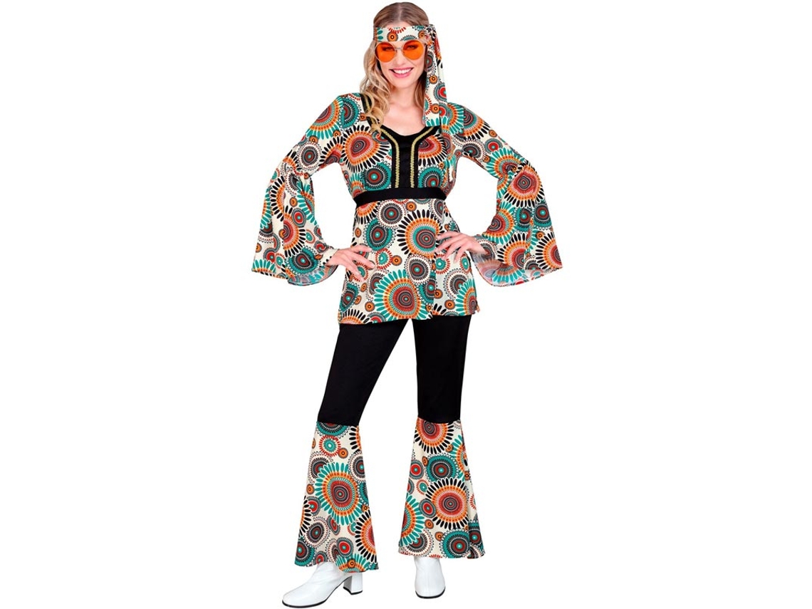 Fato vintage de mandalas dos anos 60 para mulher