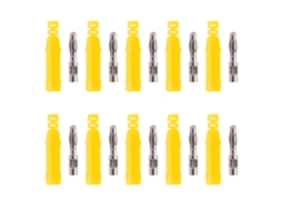 Yuru 10pcs Plugas Banana Metálicas de Cobre Vermelho 4mm com Capa para Equipamentos de Teste Amarelo