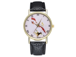 Reloj Analógico De Cuarzo Para Hombre Con Correa De Pu Casual Estilo Zhoulianfa Negro