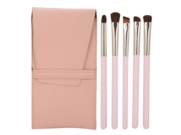 Kit de 5 brochas de maquillaje rosa para polvos, cejas, sombras de ojos y labios Vante Beauty Tools