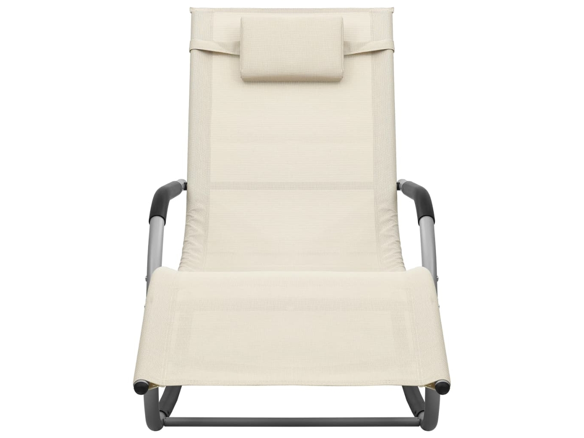Maison Exclusive - Espreguiçadeira Textilene Cor Creme E Cinzento