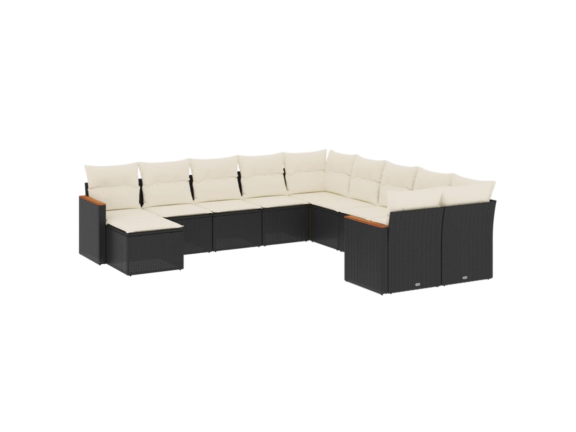 Garden Sofa Set, Garden Sofa Sets Vidaxl Preto Rattan / Vime (n/a)