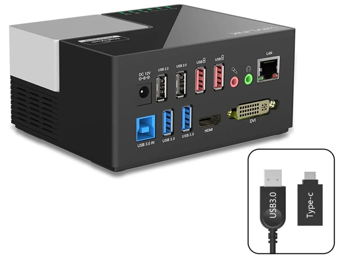 Adaptador Docking Station USB-C com Alimentação de 100 W YIZHOOD Cinza