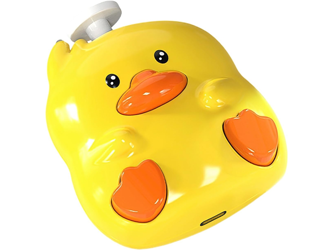 Cortador de unhas infantil com 3 velocidades e formato de patinho.